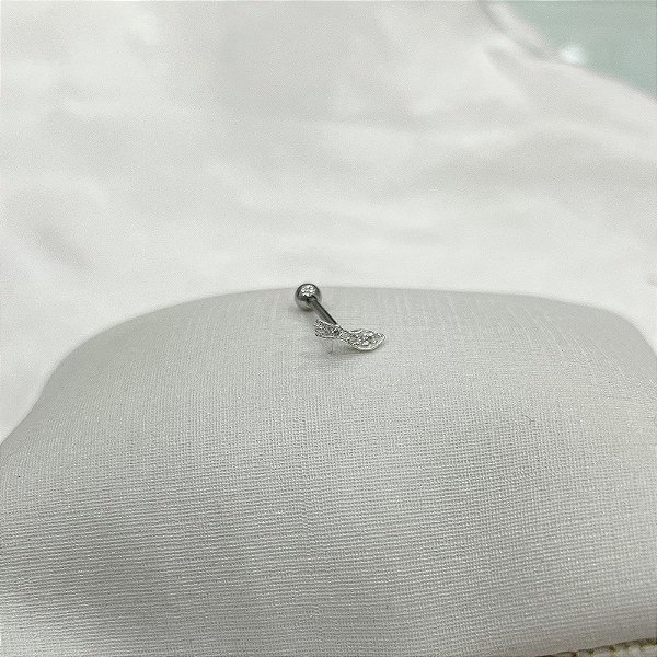 Piercing Sapatinho em Prata com Zircônia