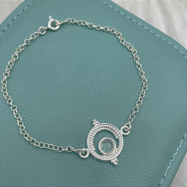 Pulseira em Prata com Pedra Boreal