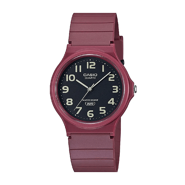 Relógio Casio Unissex Vermelho Com Mostrador Preto MQ-24UC-4BDF Standard