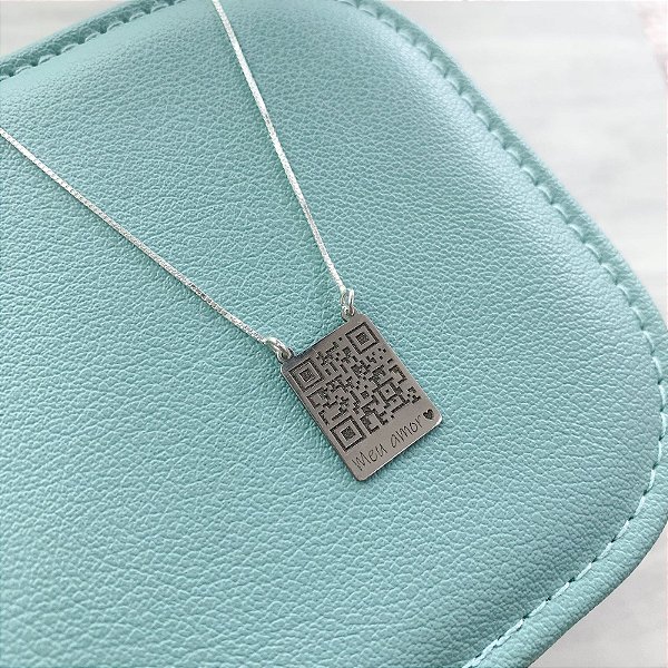 Colar Prata com QR Code