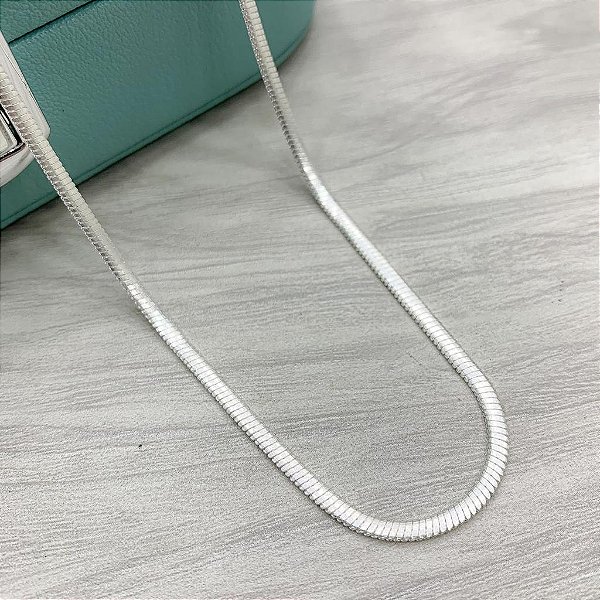 Corrente Lacraia 70cm em Prata