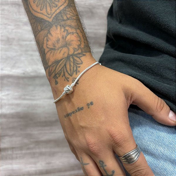 Pulseira Momentos Masculina em Prata