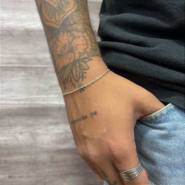 Pulseira Cadeado Mini em Prata