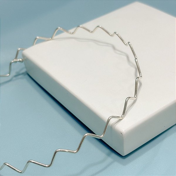 Choker Zig Zag em Prata