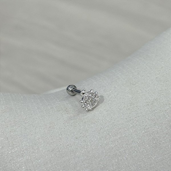 Piercing Joaninha em Prata com Zircônia