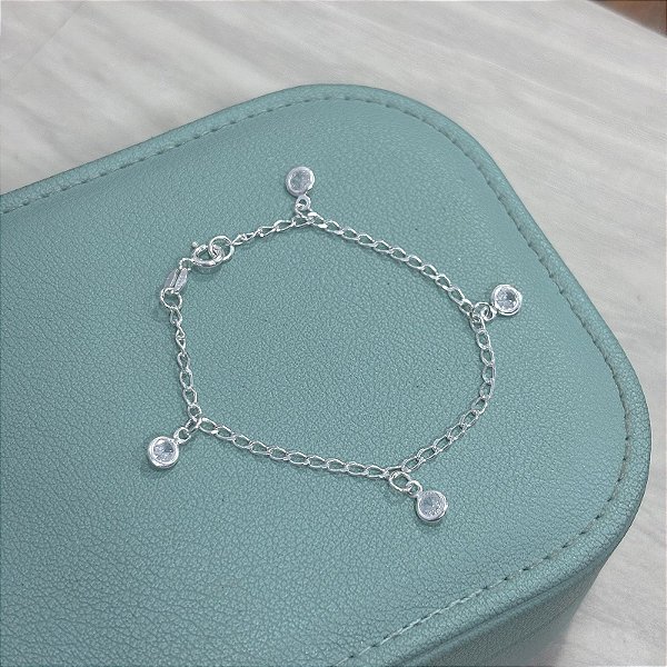 Pulseira Pedras Penduradas Prata 925