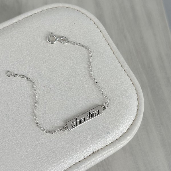 Pulseira Plaquinha em Prata