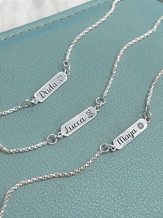 Pulseira Infantil Plaquinha Personalizada