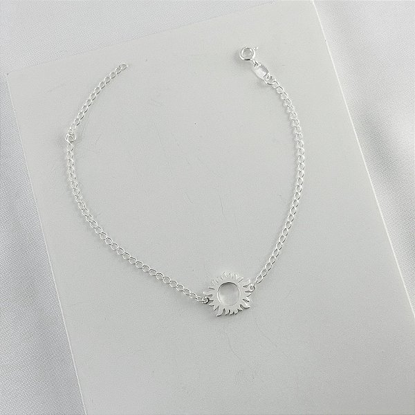 Pulseira Sol Vazado em Prata