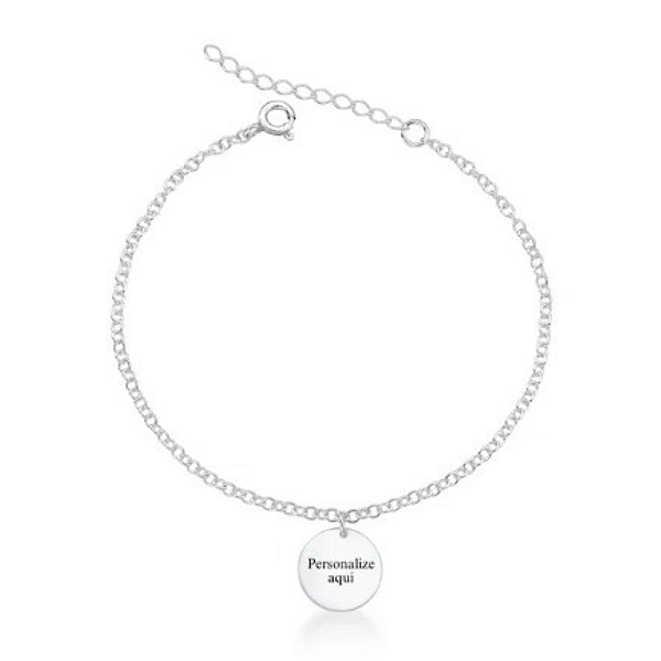 Pulseira Medalha Personalizada em Prata