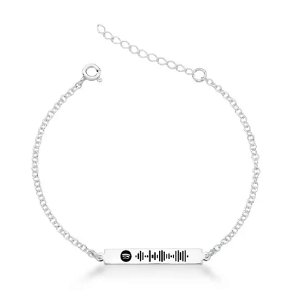Pulseira Personalizada Spotify Code em Prata