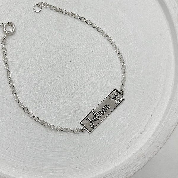 Pulseira Infantil Plaquinha Personalizada Stitch