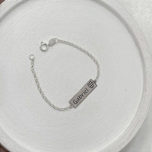 Pulseira Infantil Plaquinha Personalizada Time