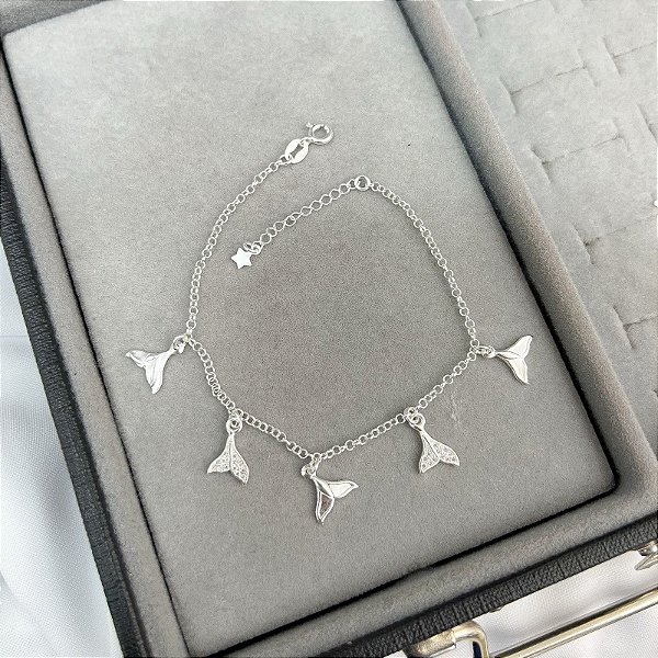 Pulseira de Prata Pingentes Cauda de Sereia