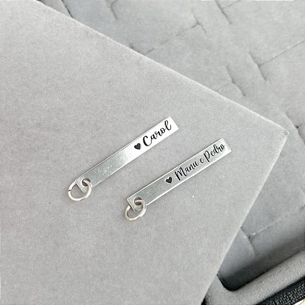 Pingente Prata Plaquinha Personalizada