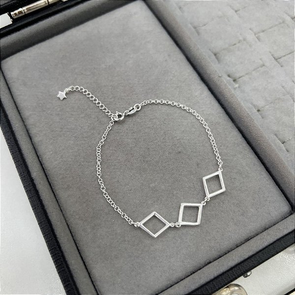 Pulseira Losangos em Prata