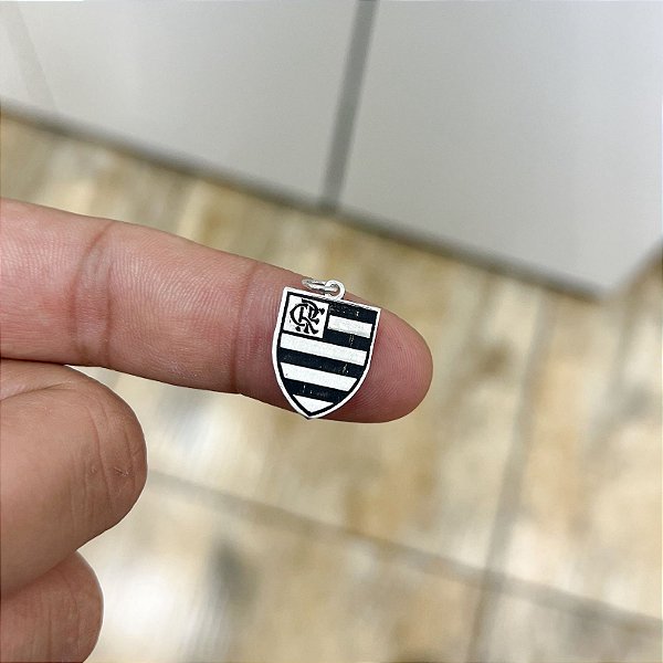 Pingente Escudo Flamengo em Prata