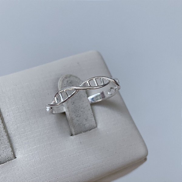 Anel Símbolo DNA em Prata