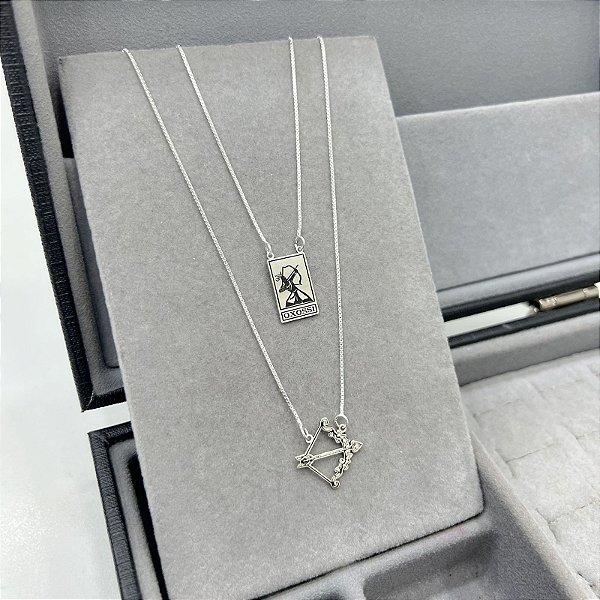 Escapulário Oxóssi e Flecha em Prata