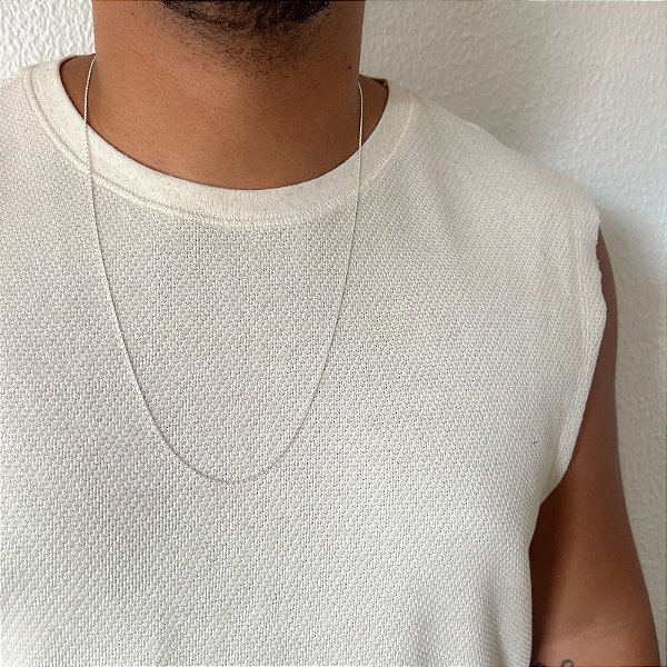 Corrente Elo Mimosa em Prata – 70cm