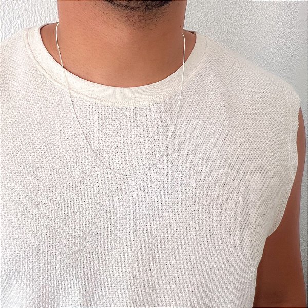 Corrente Grumet Fino em Prata – 60cm