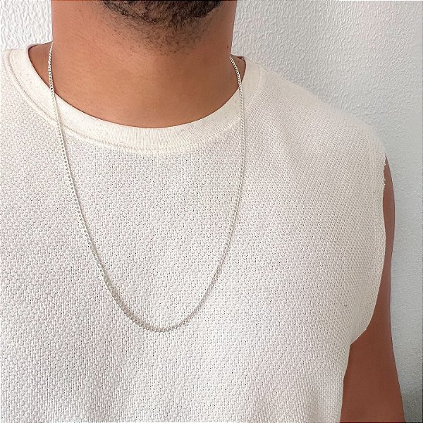 Corrente Elo Grumet em Prata - 70cm