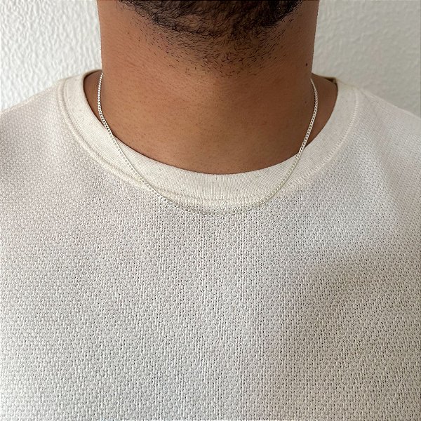 Corrente Elo Grumet em Prata - 50cm