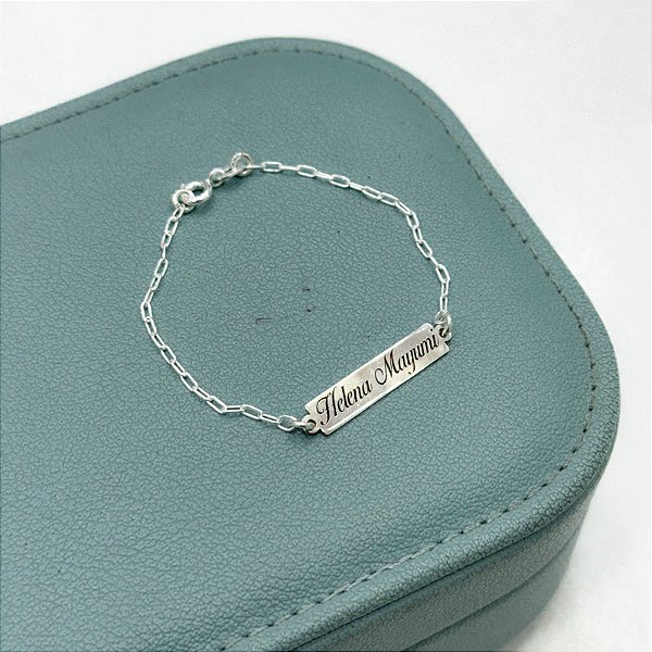 Pulseira Plaquinha com Nome em Prata