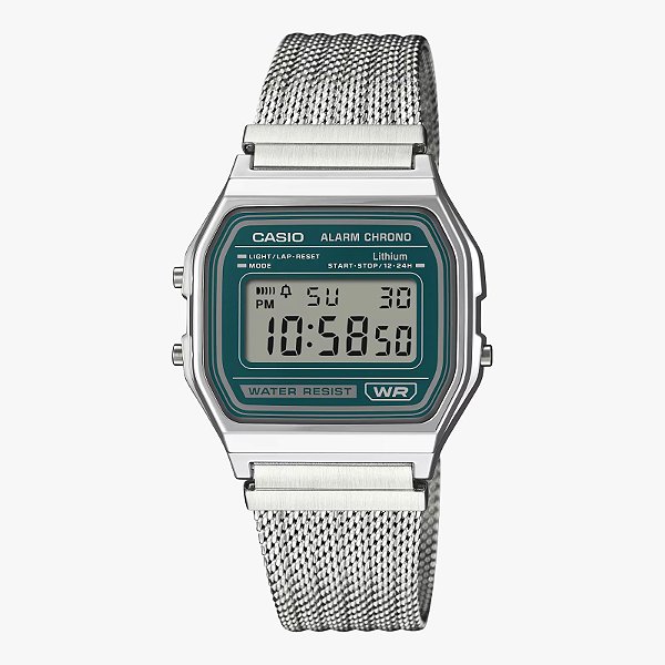 Relógio Casio Vintage A158WEM-3DF – Digital Retrô com Pulseira Mesh