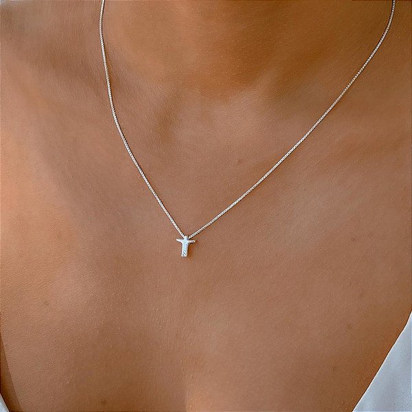 Colar Cristo Mini em Prata