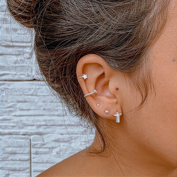 Piercing Fake Torcidinho com Bolinha