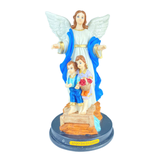 Imagem em Resina Anjo da Guarda Azul 15cm