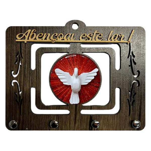 Porta Chave Resinado Tabaco com Divino