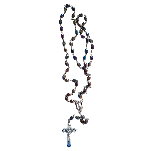 Terço NS Aparecida com contas de vidro colorido