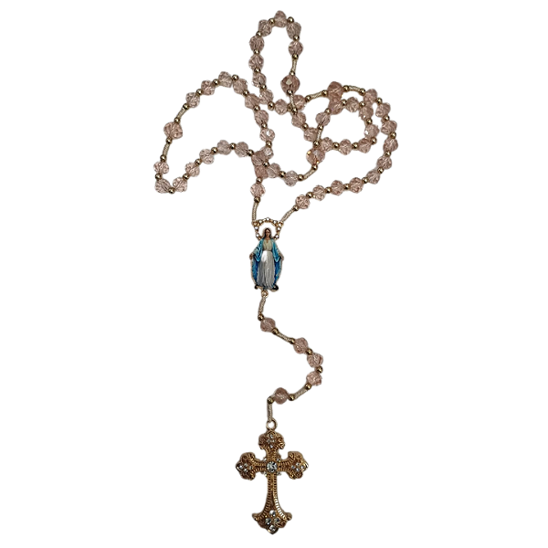 Terço Nossa Senhora Das Graças Cristal Dourado