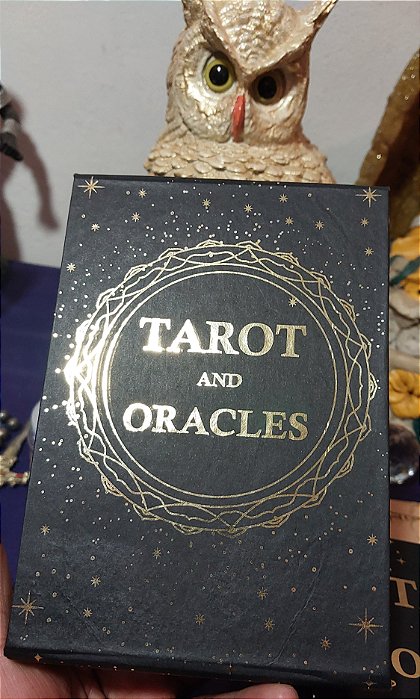Porta Tarot Preto com Dourado - Edição Luxo ✨ Círculo 🔮