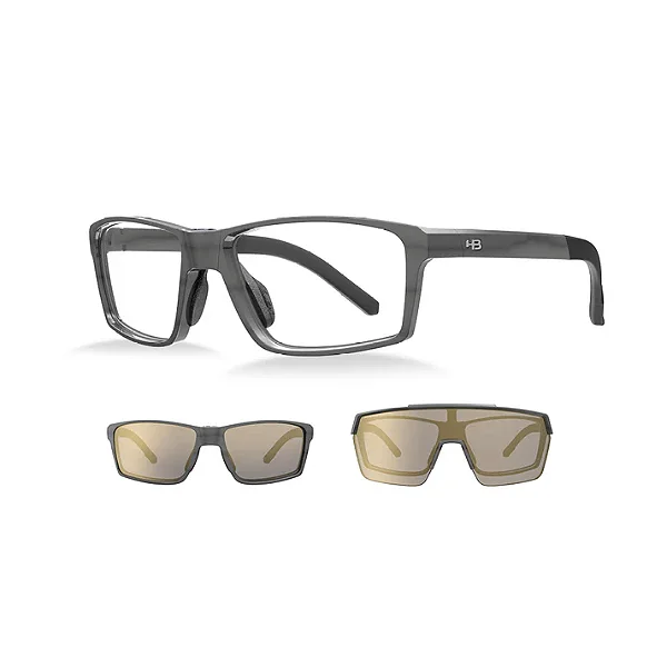 Óculos de Grau HB Presto 2.0 Clip on Graphene Gold Chrome - Grau - 56 mm