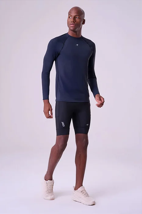 Bermuda Masculina de Compressão Grit Bossa 6 Bolsos 9" Preto - Authen