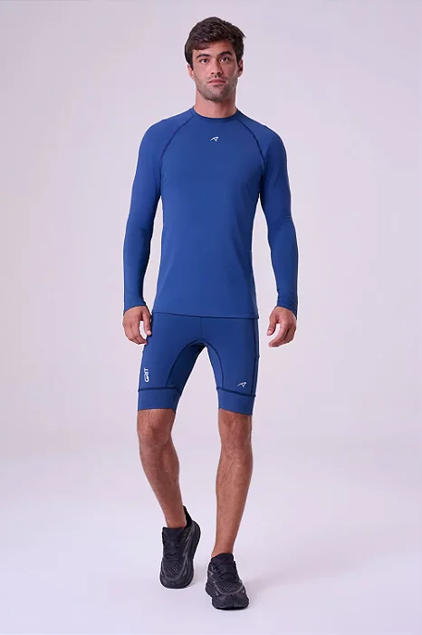 Bermuda Masculina de Compressão Grit Bossa 6 Bolsos 9" Azul Marinho - Authen