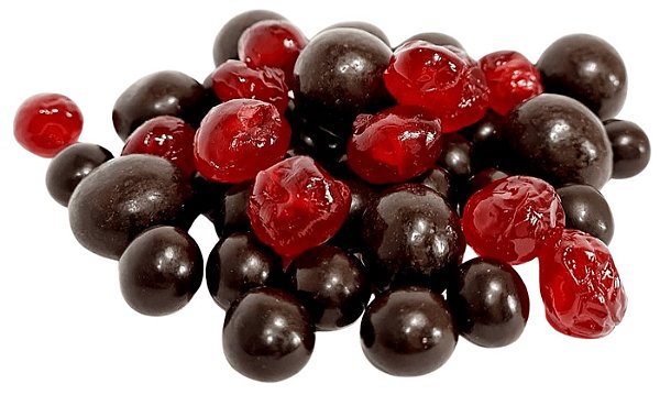 Cereja drageada em chocolate 70% cacau (200g)