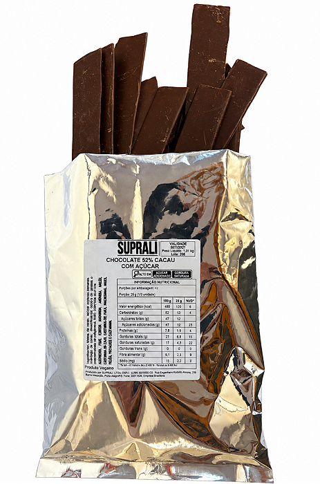 Chocolate 52% – Vegano e Sem Glúten -4kg