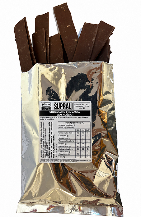 Chocolate 54% S/ Adição de Açúcar – Vegano e Sem Glúten - 4kg