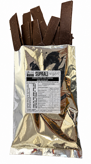 Chocolate 70% S/ Adição de Açúcar - Vegano e Sem Glúten - 4kg