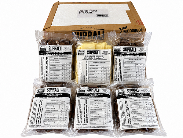 Kit Degustação Chocolates Sem Adição de Açúcar - 6 produtos (1,2 kg)