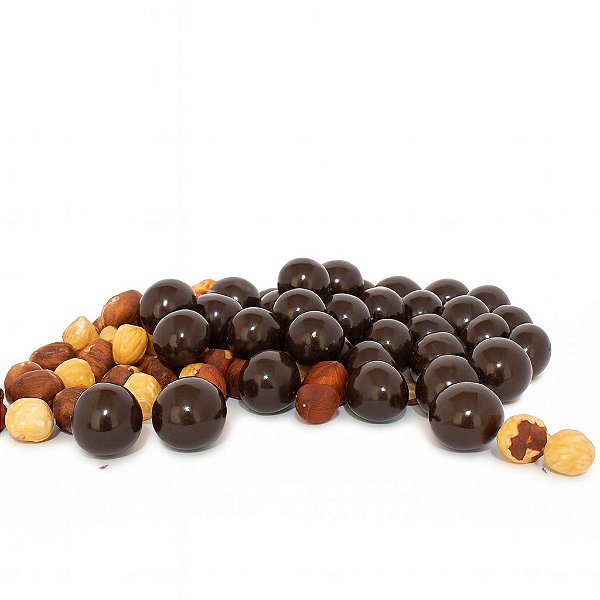 Avelã drageada em chocolate 70% cacau (200g)