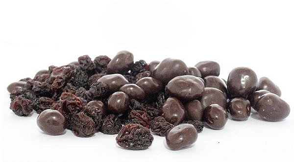 Uvas-passas drageadas em chocolate 70% cacau (200g)