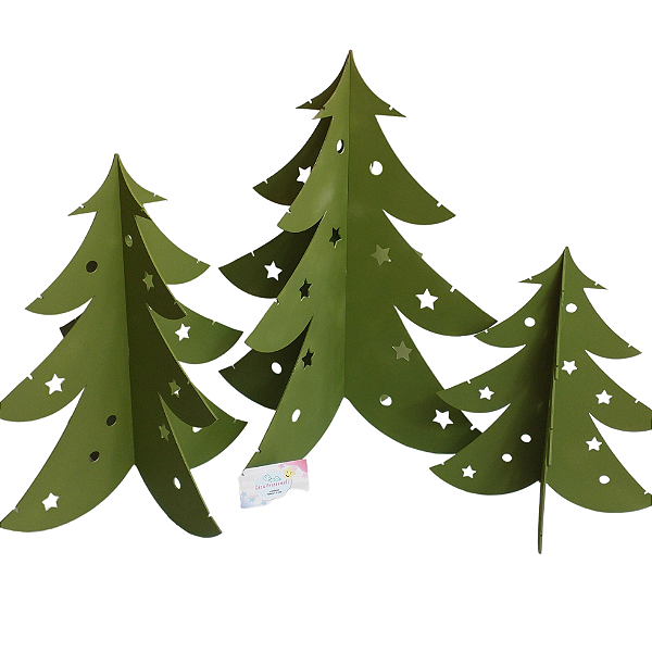 Kit 3 Árvores de Natal Mdf