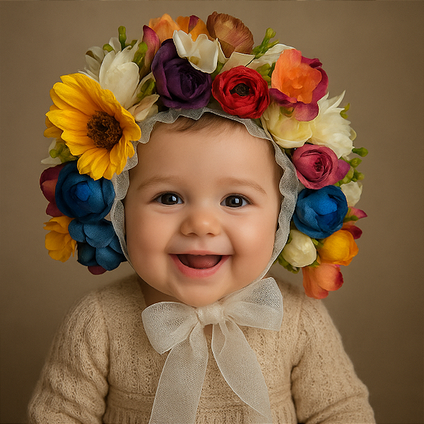 Touca de Flores Bonnet Floral 16