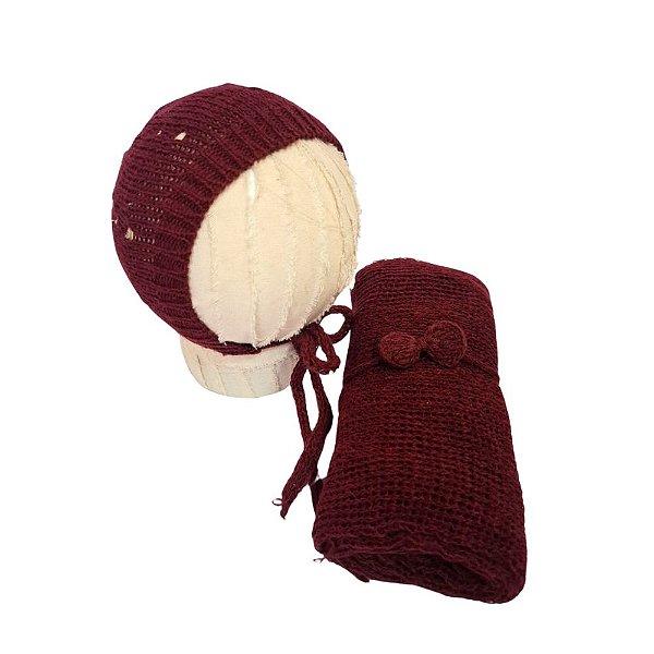 Kit Wrap e Touca - Merlot