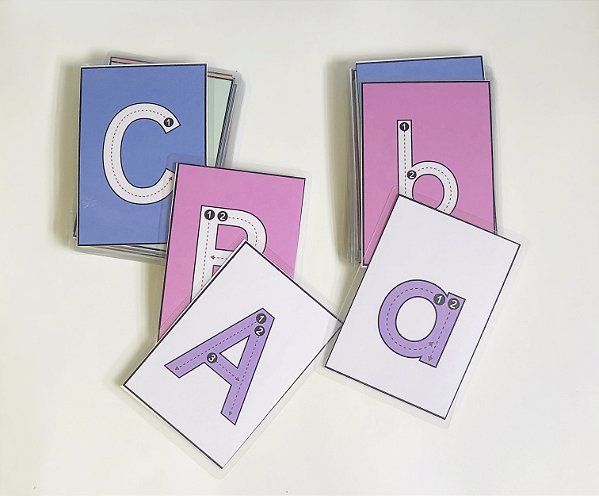 Alfabeto com traçado letra bastão - maiúscula e minúscula